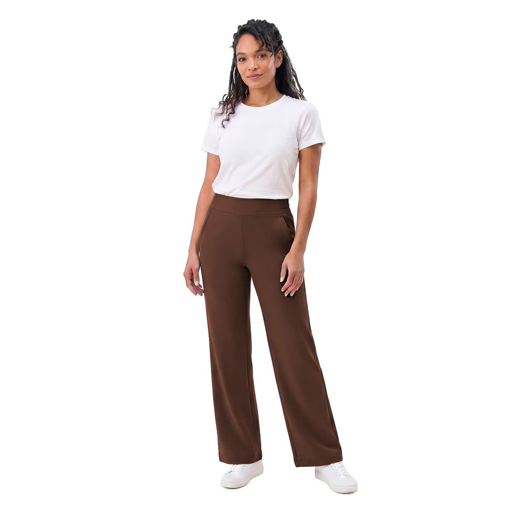 NWT Member's Mark Women's Travel Wide Leg Pant Size M Brown